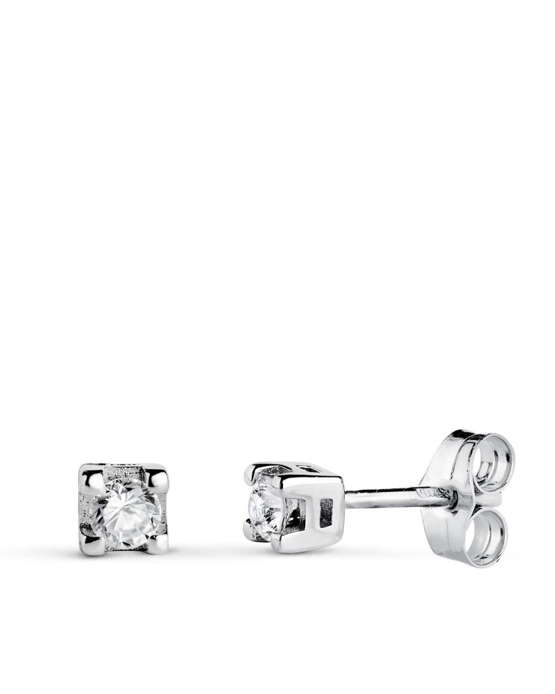 Pendientes oro 18k blanco diamantes laboratorio 2,75mm