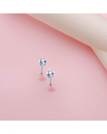Pendientes oro 18k blanco diamantes laboratorio 2,75mm