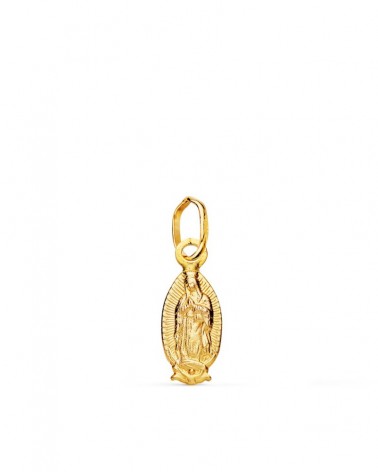 Medalla oro 18k Virgen de Guadalupe 14x6mm