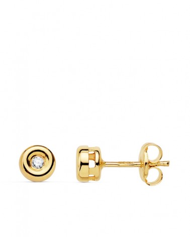 Pendientes oro amarillo 18k diamantes laboratorio 4,8 mm