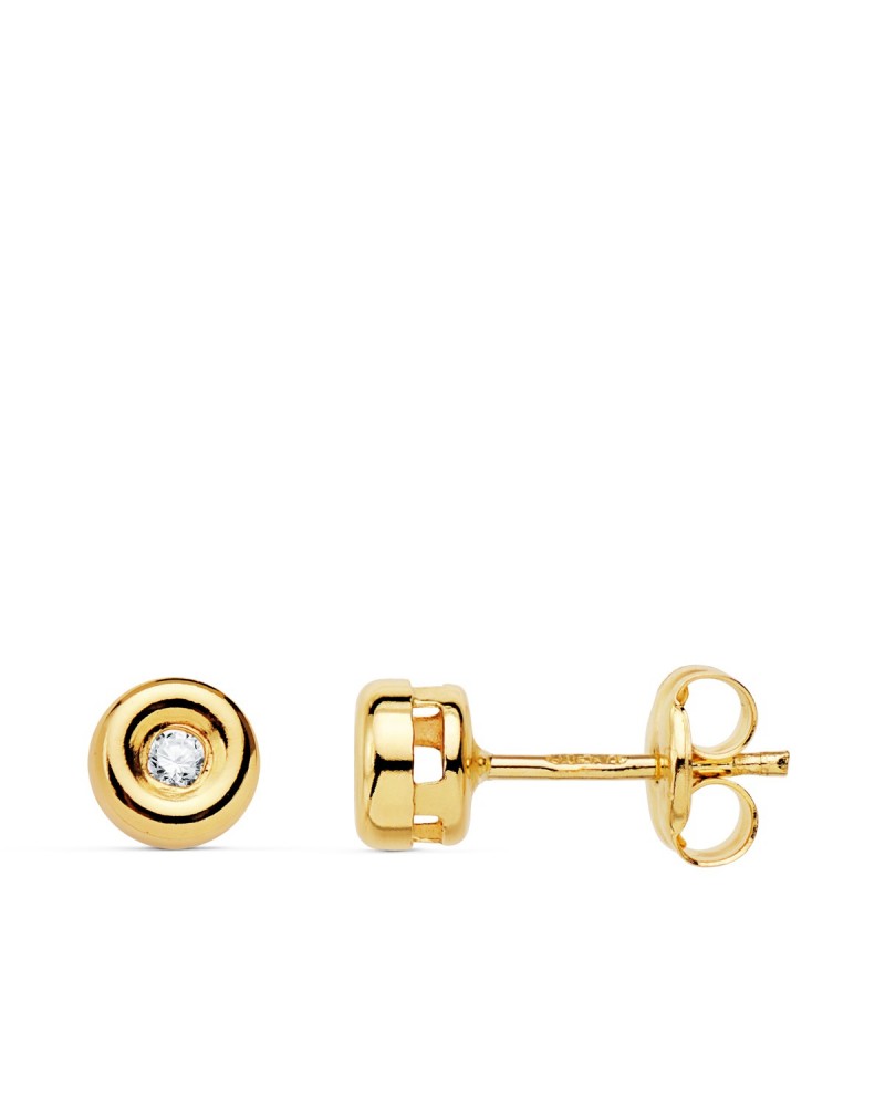 Pendientes oro amarillo 18k diamantes laboratorio 4,8 mm