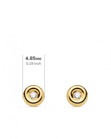 Pendientes oro amarillo 18k diamantes laboratorio 4,8 mm