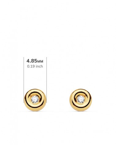 Pendientes oro amarillo 18k diamantes laboratorio 4,8 mm