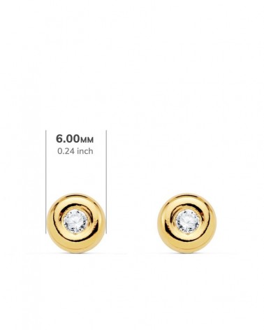 Pendientes oro 18k diamantes laboratorio chatón 6mm