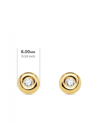 Pendientes oro 18k diamantes laboratorio chatón 6mm