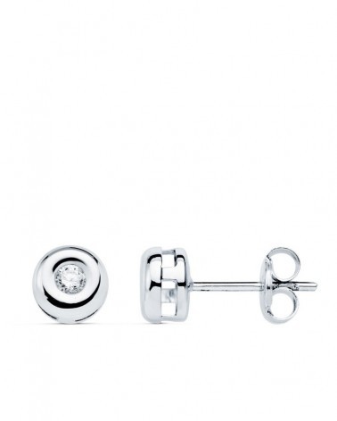 Pendientes oro blanco 18k diamante laboratorio 6mm