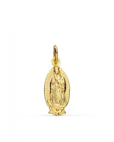 Medalla Virgen de Guadalupe oro 18k oval 16 mm