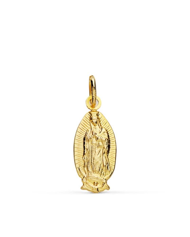 Medalla Virgen de Guadalupe oro 18k oval 16 mm