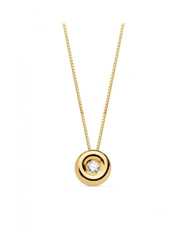 Colgante oro 18k diamante engastado circonferencia
