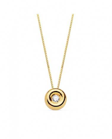 Gargantilla oro 18k diamante laboratorio chatón 5,5mm