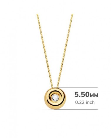 Gargantilla oro 18k diamante laboratorio chatón 5,5mm