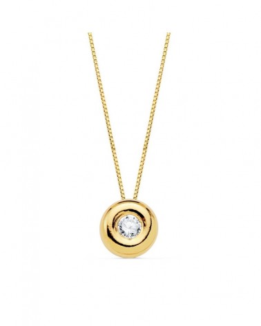 Gargantilla oro 18k diamante laboratorio chatón 6mm