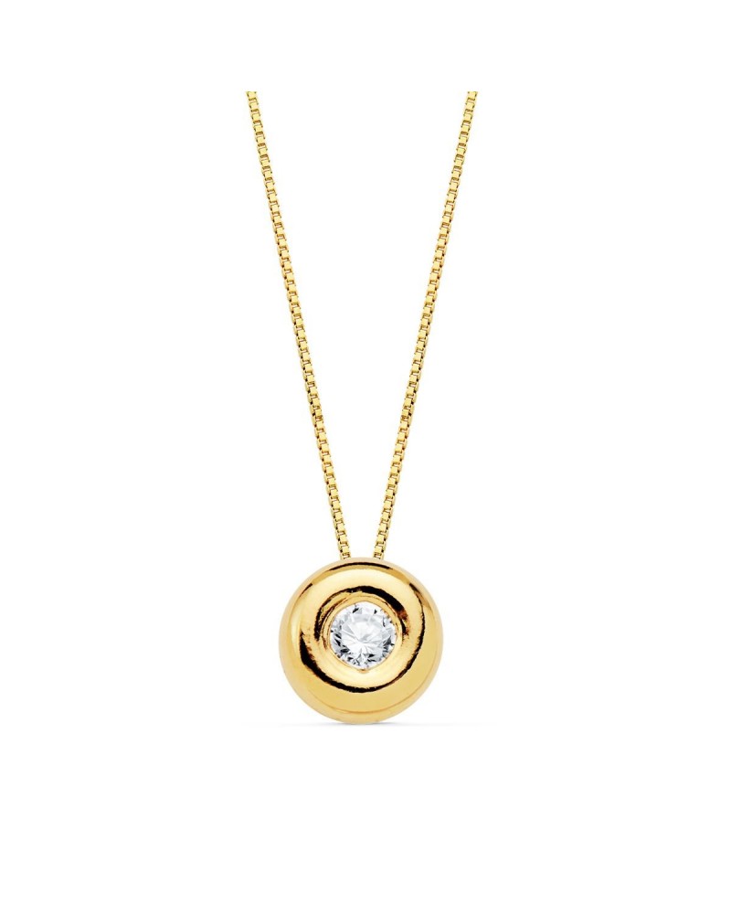 Gargantilla oro 18k diamante laboratorio chatón 6mm