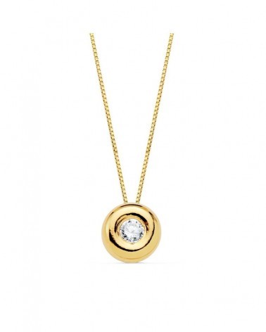 Gargantilla oro 18k diamante laboratorio chatón 6mm