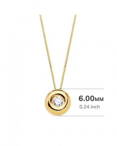 Gargantilla oro 18k diamante laboratorio chatón 6mm