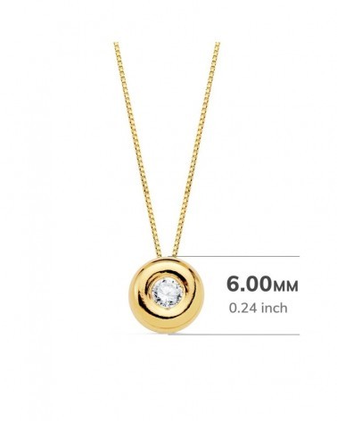 Gargantilla oro 18k diamante laboratorio chatón 6mm