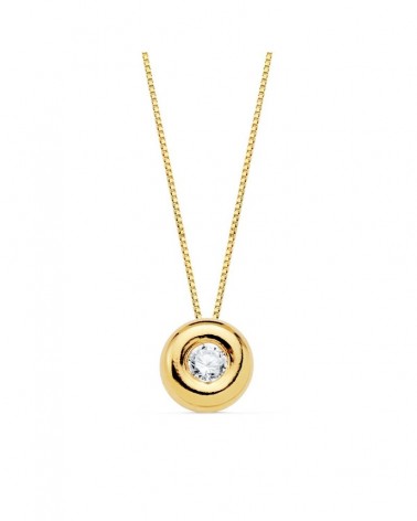 Gargantilla oro 18k diamante chatón 42cm