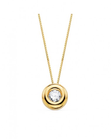 Gargantilla oro 18k diamante laboratorio chatón 42cm