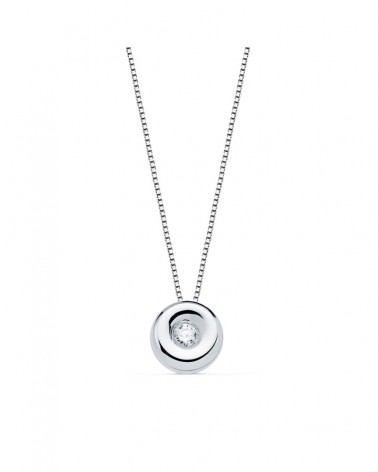 Gargantilla oro blanco 18k diamante laboratorio 42cm