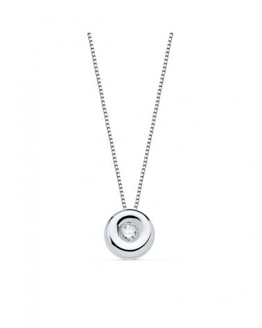 Gargantilla oro blanco 18k diamante laboratorio 42cm
