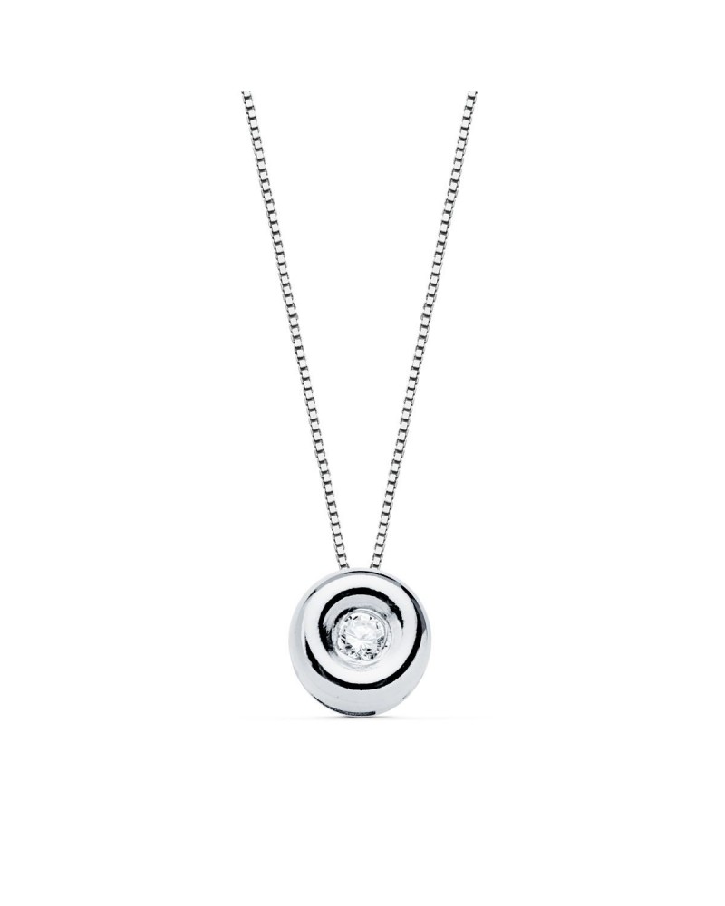 Gargantilla oro blanco 18k diamante laboratorio chatón