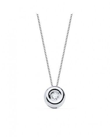 Gargantilla oro blanco 18k diamante laboratorio chatón