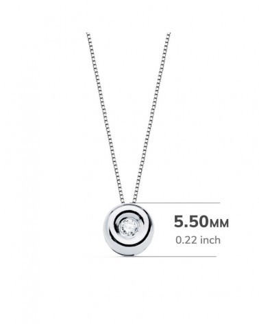 Gargantilla oro blanco 18k diamante laboratorio chatón