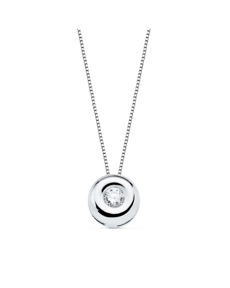 Colgante oro blanco 18k diamante laboratorio 6 mm