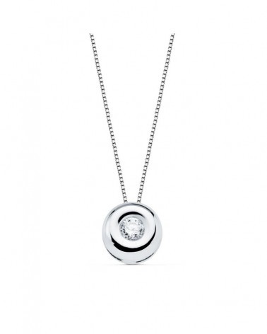 Colgante oro blanco 18k diamante laboratorio 6 mm