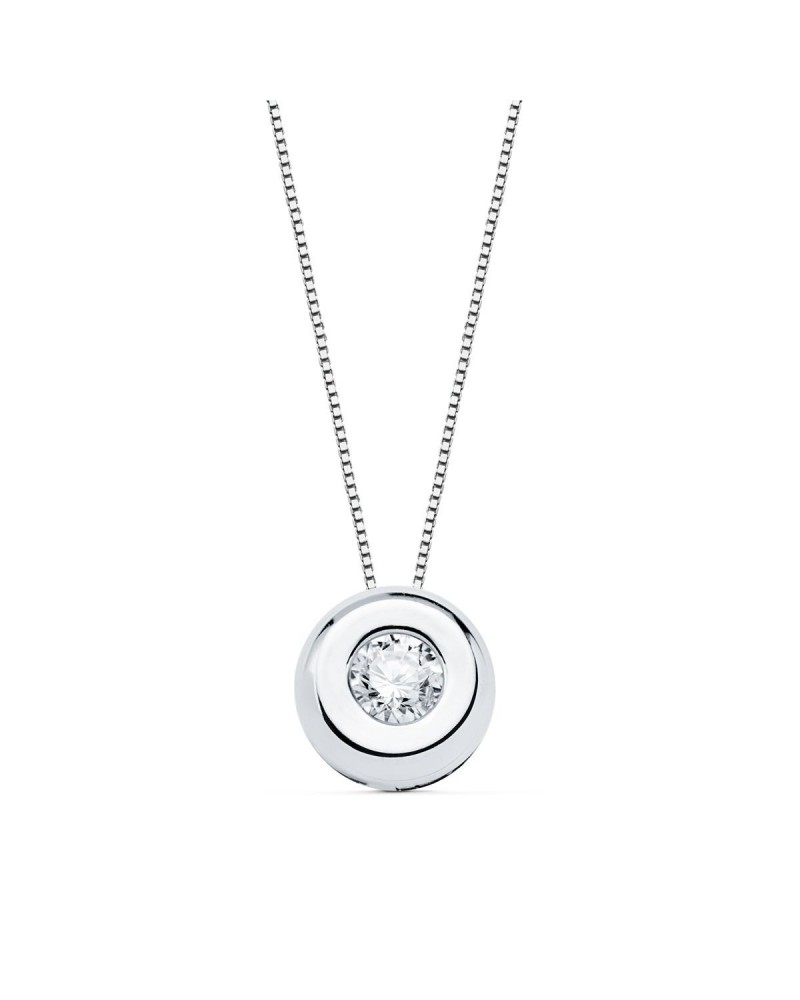 Colgante oro blanco 18k diamante laboratorio 0,100 quilates
