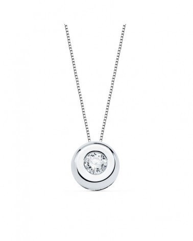 Colgante oro blanco 18k diamante laboratorio 0,100 quilates