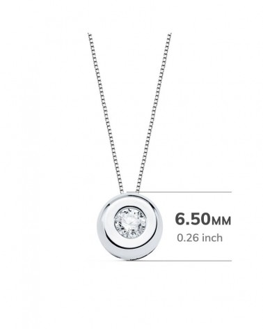 Colgante oro blanco 18k diamante laboratorio 0,100 quilates