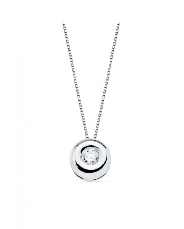 Gargantilla oro blanco 18k diamante laboratorio chatón