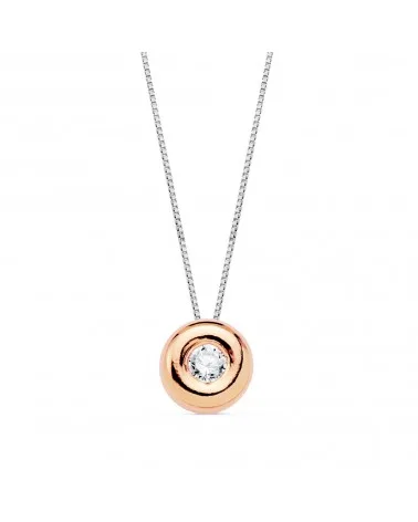 Collar oro 18k rosa diamante laboratorio 42cm