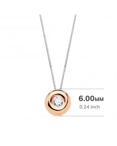 Collar oro 18k rosa diamante laboratorio 42cm