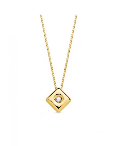 Gargantilla oro 18k rombo diamante laboratorio 42cm