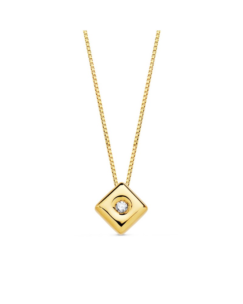 Gargantilla oro 18k rombo diamante laboratorio 42cm