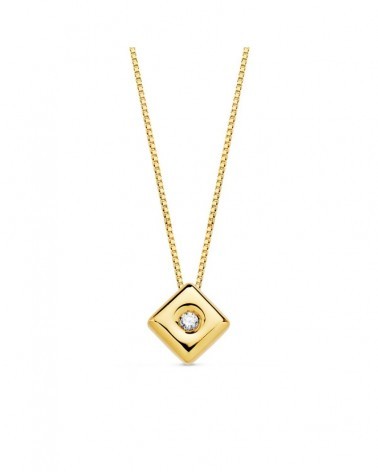 Gargantilla oro 18k rombo diamante laboratorio 42cm