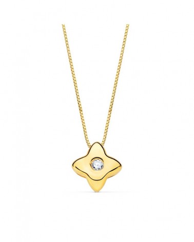Gargantilla oro 18k estrella diamante laboratorio 0,015 ct