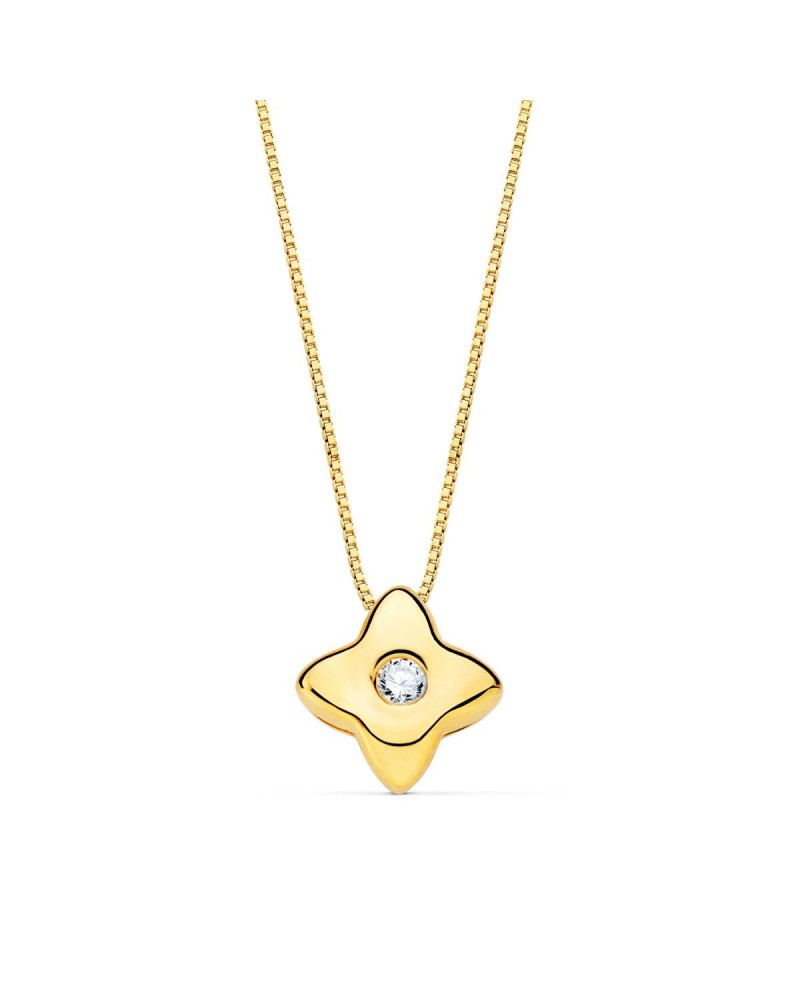 Gargantilla oro 18k estrella diamante laboratorio 0,015 ct