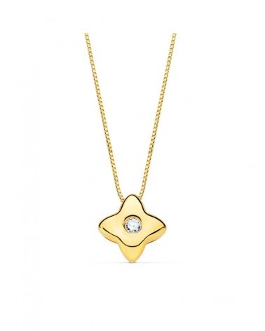 Gargantilla oro 18k estrella diamante laboratorio 0,015 ct