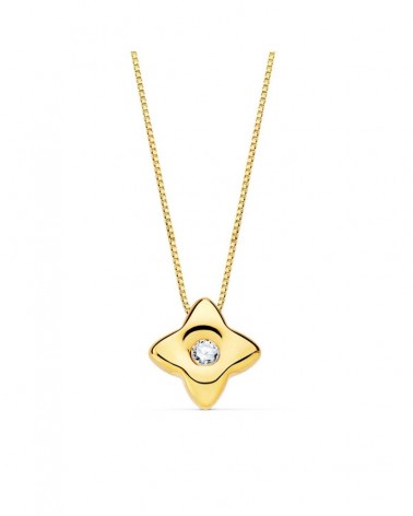 Gargantilla oro 18k estrella diamante laboratorio 42cm