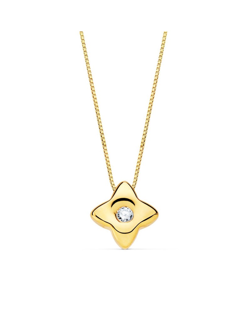 Gargantilla oro 18k estrella diamante laboratorio 42cm