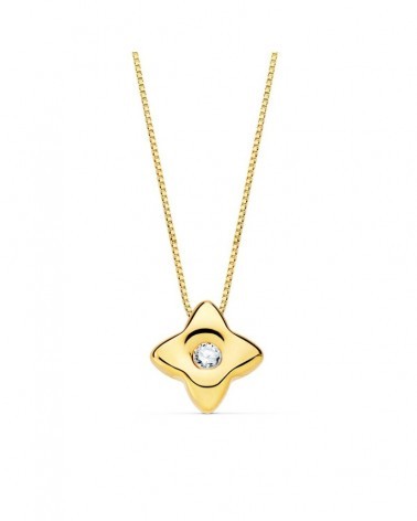 Gargantilla oro 18k estrella diamante laboratorio 42cm