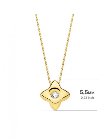 Gargantilla oro 18k estrella diamante laboratorio 42cm