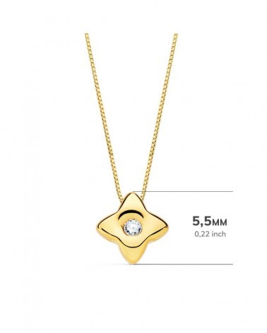 Gargantilla oro 18k estrella diamante laboratorio 42cm