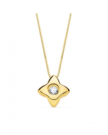 Gargantilla oro 18k estrella diamante laboratorio 0,050ct