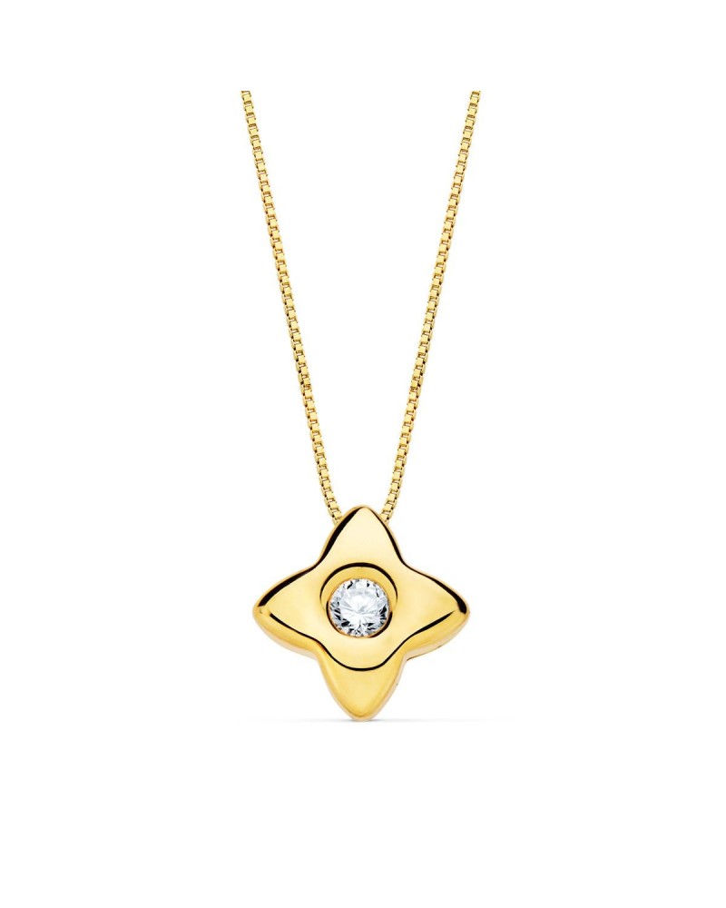 Gargantilla oro 18k estrella diamante laboratorio 0,050ct