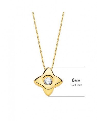 Gargantilla oro 18k estrella diamante laboratorio 0,050ct