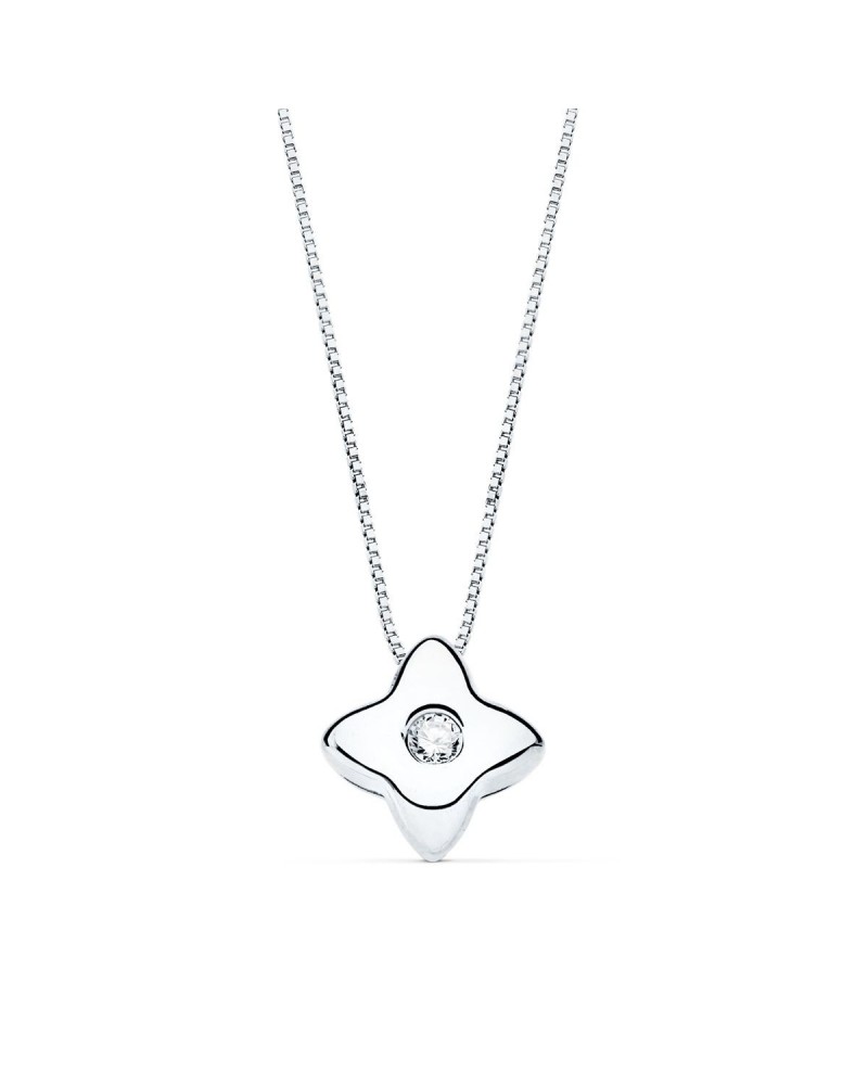 Gargantilla oro blanco 18k estrella diamante laboratorio